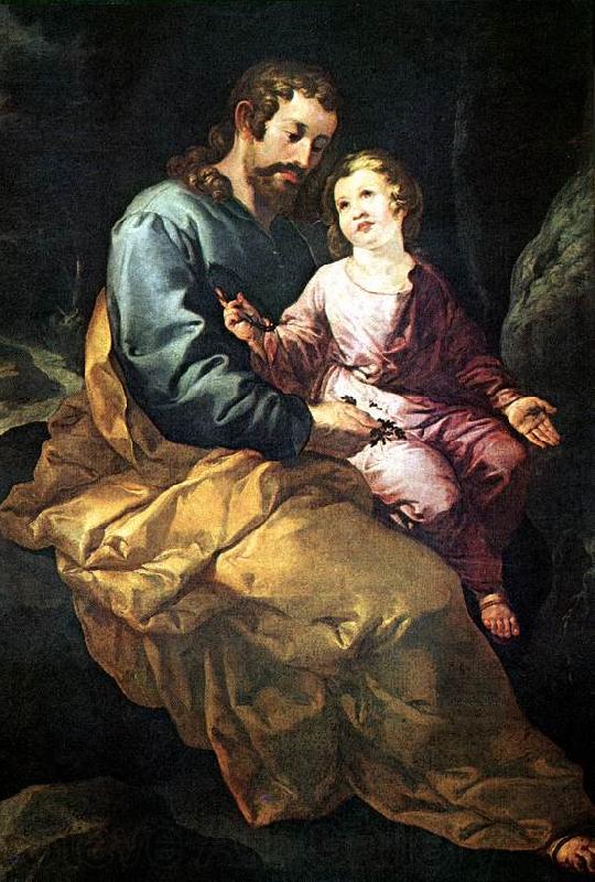 HERRERA, Francisco de, the Elder St Joseph and the Child sr Norge oil painting art